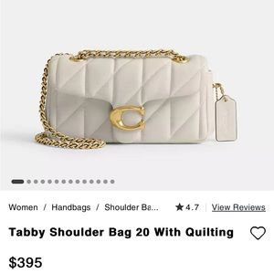 Coach Tabby Shoulder Bag 20 with Quilting